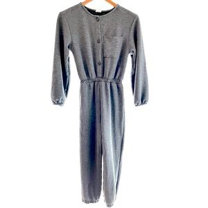 Girls Zara Age 13-14 Jumpsuit All In One Outfit Romper Playsuit Grey Buttons